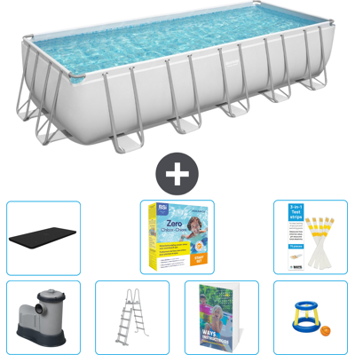 Bestway Piscina Power Steel Rettangolare - 640x274x132 Cm - 8-pezzi S529 Bestway Piscina Power Steel Rettangolare - 640x274x132 Cm - 8-pezzi S529