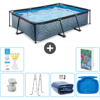 EXIT TOYS Exit-toys Piscina Exit Rettangolare - Effetto Pietra - 300x200x65 Cm - 7-pezzi S318 EXIT TOYS Exit-toys Piscina Exit Rettangolare - Effetto Pietra - 300x200x65 Cm - 7-pezzi S318