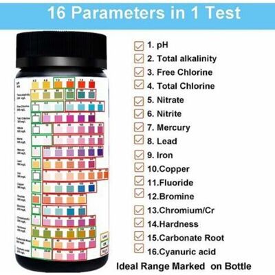 BRAST Kit Per L'Analisi Dell'acqua Potabile 16 In 1: Kit Professionali Per Il Test Della Durezza Dell'acqua, Strisce Reattive Per Acqua Di Rubinetto E Acqua Di Pozzo. BRAST Kit Per L'Analisi Dell'acqua Potabile 16 In 1: Kit Professionali Per Il Test Della Durezza Dell'acqua, Strisce Reattive Per Acqua Di Rubinetto E Acqua Di Pozzo.