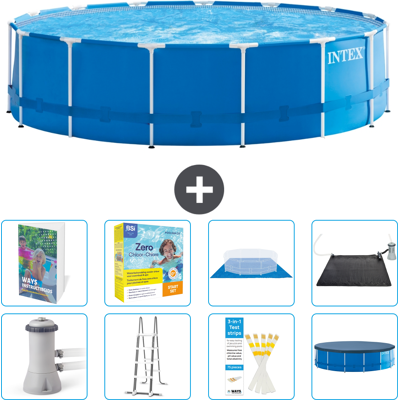 Intex Piscina Con Struttura Rotonda - 457x122 Cm - 9-pezzi S582 Intex Piscina Con Struttura Rotonda - 457x122 Cm - 9-pezzi S582