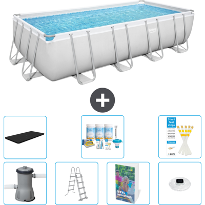 Bestway Piscina Power Steel Rettangolare - 488x244x122 Cm - 8-pezzi S576 Bestway Piscina Power Steel Rettangolare - 488x244x122 Cm - 8-pezzi S576