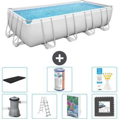 Bestway Piscina Power Steel Rettangolare - 488x244x122 Cm - 8-pezzi S563 Bestway Piscina Power Steel Rettangolare - 488x244x122 Cm - 8-pezzi S563