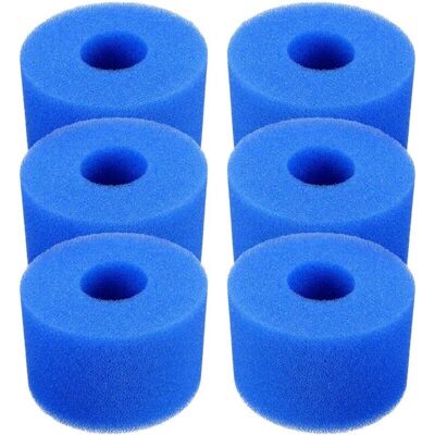URSUS Cartucce Filtranti Per Piscina, Confezione Da 6 Cartucce Filtranti In Schiuma Riutilizzabili E Lavabili Per Jacuzzi, Tipo S1 (blu) URSUS Cartucce Filtranti Per Piscina, Confezione Da 6 Cartucce Filtranti In Schiuma Riutilizzabili E Lavabili Per Jacuzzi, Tipo S1 (blu)