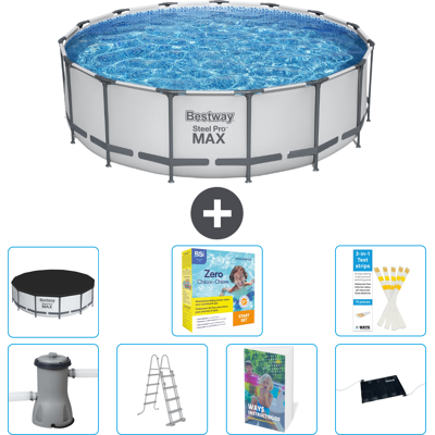 Bestway Piscina Steel Pro Max Rotonda - 488x122 Cm - 8-pezzi S582 Bestway Piscina Steel Pro Max Rotonda - 488x122 Cm - 8-pezzi S582