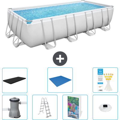 Bestway Piscina Power Steel Rettangolare - 488x244x122 Cm - 8-pezzi S596 Bestway Piscina Power Steel Rettangolare - 488x244x122 Cm - 8-pezzi S596