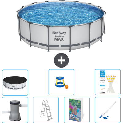 Bestway Piscina Steel Pro Max Rotonda - 488x122 Cm - 8-pezzi S590 Bestway Piscina Steel Pro Max Rotonda - 488x122 Cm - 8-pezzi S590