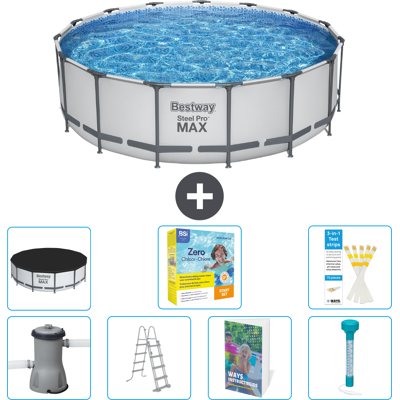 Bestway Piscina Steel Pro Max Rotonda - 488x122 Cm - 8-pezzi S532 Bestway Piscina Steel Pro Max Rotonda - 488x122 Cm - 8-pezzi S532