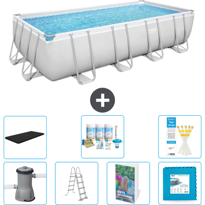 Bestway Piscina Power Steel Rettangolare - 488x244x122 Cm - 8-pezzi S536 Bestway Piscina Power Steel Rettangolare - 488x244x122 Cm - 8-pezzi S536