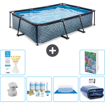 EXIT TOYS Exit-toys Piscina Exit Rettangolare - Effetto Pietra - 300x200x65 Cm - 7-pezzi S289 EXIT TOYS Exit-toys Piscina Exit Rettangolare - Effetto Pietra - 300x200x65 Cm - 7-pezzi S289