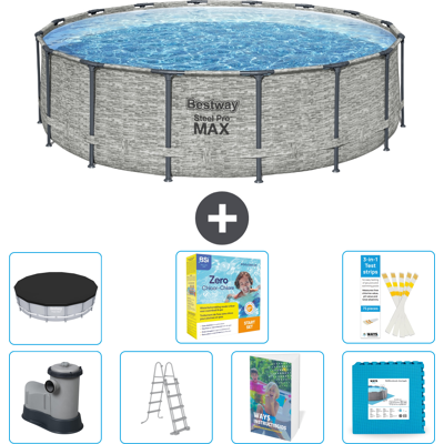 Bestway Piscina Steel Pro Max Rotonda - 488x122 Cm - 8-pezzi S566 Bestway Piscina Steel Pro Max Rotonda - 488x122 Cm - 8-pezzi S566