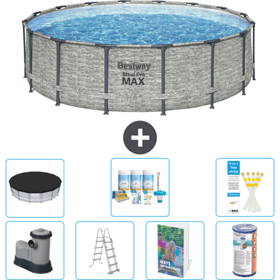 Bestway Piscina Steel Pro Max Rotonda - 488x122 Cm - 8-pezzi S556 Bestway Piscina Steel Pro Max Rotonda - 488x122 Cm - 8-pezzi S556