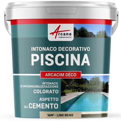 ARCANE INDUSTRIES Intonaco Per Piscine, Decorativo Di Finitura E Impermeabilizzante - Arcacim Deco - 16 M² Lino Beige - ARCANE INDUSTRIES Intonaco Per Piscine, Decorativo Di Finitura E Impermeabilizzante - Arcacim Deco - 16 M² Lino Beige -