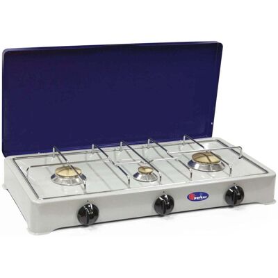 Cfparker Fornello A Gas 3 Fuochi Gpl / Metano Grigio Blu Mod. 5328gb - Fonte Di Alimentazione: Gpl Cfparker Fornello A Gas 3 Fuochi Gpl / Metano Grigio Blu Mod. 5328gb - Fonte Di Alimentazione: Gpl