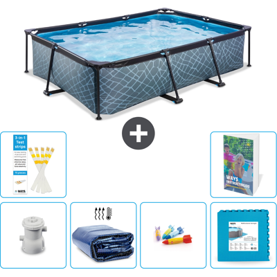 EXIT TOYS Exit-toys Piscina Exit Rettangolare - Effetto Pietra - 300x200x65 Cm - 7-pezzi S229 EXIT TOYS Exit-toys Piscina Exit Rettangolare - Effetto Pietra - 300x200x65 Cm - 7-pezzi S229