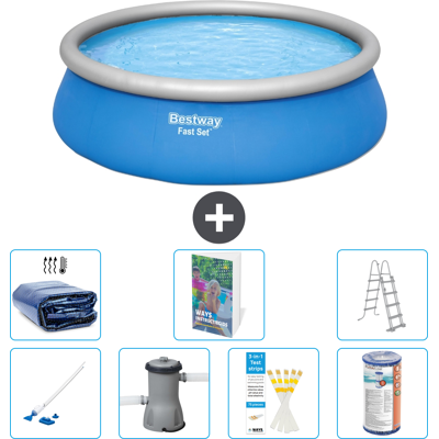 Bestway Piscina Fast Set Rotonda - 457x122 Cm - 8-pezzi S375 Bestway Piscina Fast Set Rotonda - 457x122 Cm - 8-pezzi S375