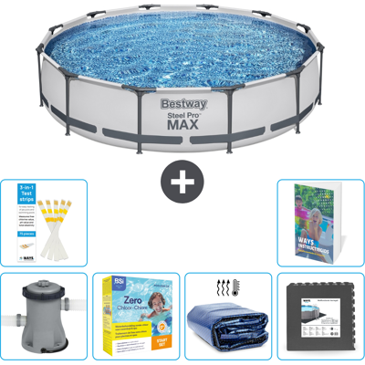 Bestway Piscina Steel Pro Max Rotonda - 366x76 Cm - 7-pezzi S285 Bestway Piscina Steel Pro Max Rotonda - 366x76 Cm - 7-pezzi S285