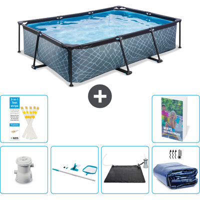 EXIT TOYS Exit-toys Piscina Exit Rettangolare - Effetto Pietra - 300x200x65 Cm - 7-pezzi S235 EXIT TOYS Exit-toys Piscina Exit Rettangolare - Effetto Pietra - 300x200x65 Cm - 7-pezzi S235