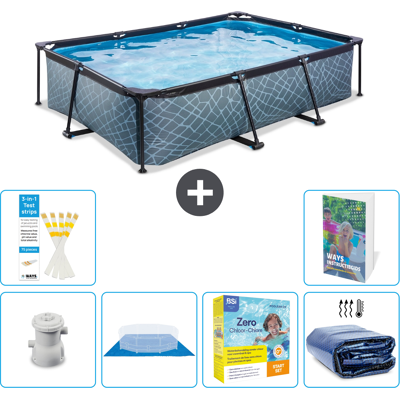 EXIT TOYS Exit-toys Piscina Exit Rettangolare - Effetto Pietra - 300x200x65 Cm - 7-pezzi S245 EXIT TOYS Exit-toys Piscina Exit Rettangolare - Effetto Pietra - 300x200x65 Cm - 7-pezzi S245