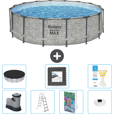 Bestway Piscina Steel Pro Max Rotonda - 488x122 Cm - 8-pezzi S608 Bestway Piscina Steel Pro Max Rotonda - 488x122 Cm - 8-pezzi S608