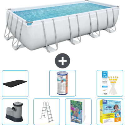 Bestway Piscina Power Steel Rettangolare - 549x274x122 Cm - 8-pezzi S572 Bestway Piscina Power Steel Rettangolare - 549x274x122 Cm - 8-pezzi S572