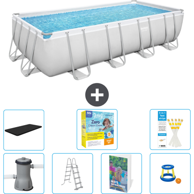 Bestway Piscina Power Steel Rettangolare - 488x244x122 Cm - 8-pezzi S529 Bestway Piscina Power Steel Rettangolare - 488x244x122 Cm - 8-pezzi S529