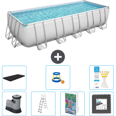 Bestway Piscina Power Steel Rettangolare - 640x274x132 Cm - 8-pezzi S525 Bestway Piscina Power Steel Rettangolare - 640x274x132 Cm - 8-pezzi S525