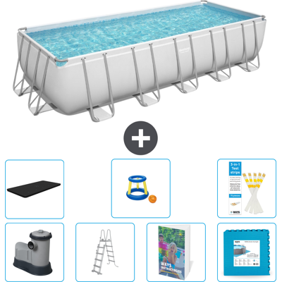Bestway Piscina Power Steel Rettangolare - 640x274x132 Cm - 8-pezzi S570 Bestway Piscina Power Steel Rettangolare - 640x274x132 Cm - 8-pezzi S570