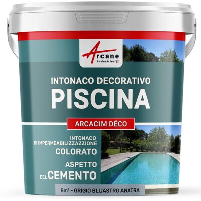 ARCANE INDUSTRIES Intonaco Per Piscine, Decorativo Di Finitura E Impermeabilizzante - Arcacim Deco - 8 M² Grigio Bluastro Anatra - ARCANE INDUSTRIES Intonaco Per Piscine, Decorativo Di Finitura E Impermeabilizzante - Arcacim Deco - 8 M² Grigio Bluastro Anatra -
