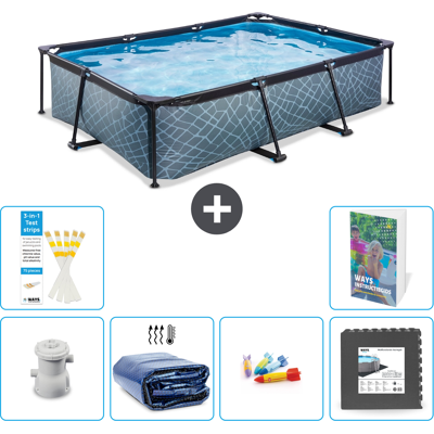 EXIT TOYS Exit-toys Piscina Exit Rettangolare - Effetto Pietra - 300x200x65 Cm - 7-pezzi S177 EXIT TOYS Exit-toys Piscina Exit Rettangolare - Effetto Pietra - 300x200x65 Cm - 7-pezzi S177