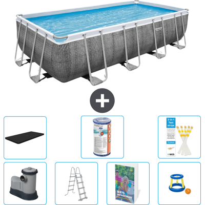 Bestway Piscina Power Steel Rettangolare - 549x274x122 Cm - 8-pezzi S541 Bestway Piscina Power Steel Rettangolare - 549x274x122 Cm - 8-pezzi S541
