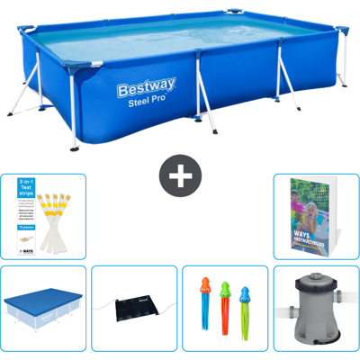 Bestway Piscina Steel Pro Rettangolare - 300x201x66 Cm - 7-pezzi S37 Bestway Piscina Steel Pro Rettangolare - 300x201x66 Cm - 7-pezzi S37