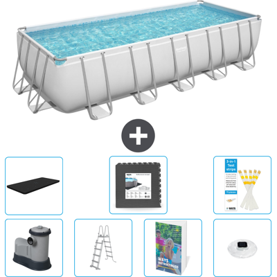 Bestway Piscina Power Steel Rettangolare - 640x274x132 Cm - 8-pezzi S608 Bestway Piscina Power Steel Rettangolare - 640x274x132 Cm - 8-pezzi S608
