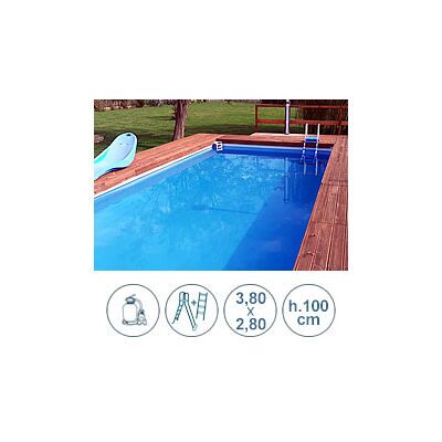 PISCINE ITALIA Piscina Fuoriterra Tubolari Laguna Basic Senior 3,80x2,80 M - H.100 Cm PISCINE ITALIA Piscina Fuoriterra Tubolari Laguna Basic Senior 3,80x2,80 M - H.100 Cm