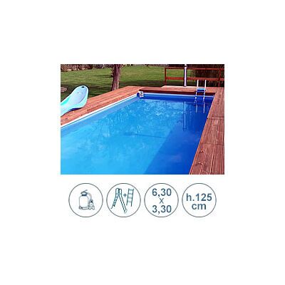 PISCINE ITALIA Piscina Fuoriterra Tubolari Laguna Basic Senior 6,3x3,3 M - H.125 Cm PISCINE ITALIA Piscina Fuoriterra Tubolari Laguna Basic Senior 6,3x3,3 M - H.125 Cm