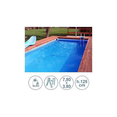 Piscina Rettangolare Star Luxe - Struttura in acciaio, 7,80x3,80x1,25m Piscina Rettangolare Star Luxe - Struttura in acciaio, 7,80x3,80x1,25m