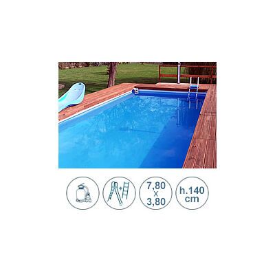 PISCINE ITALIA Piscina Fuoriterra Tubolari Laguna Large Senior 7,80x3,80 M - H.140 Cm PISCINE ITALIA Piscina Fuoriterra Tubolari Laguna Large Senior 7,80x3,80 M - H.140 Cm