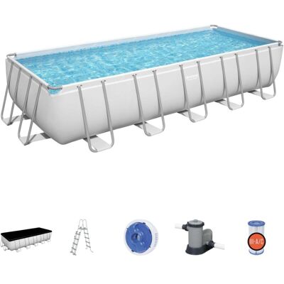 Bestway Power Steel 5611z Piscina Fuori Terra Rettangolare 640x274x132 Cm Di Colore Grigio Chiaro - Bestway Power Steel 5611z Piscina Fuori Terra Rettangolare 640x274x132 Cm Di Colore Grigio Chiaro -