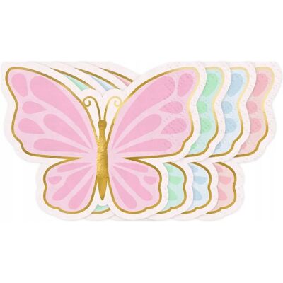 OEM Tovaglioli Di Carta Colorati Con Farfalle Pastello, Ideali Per Compleanno, 16x12 Cm, 12 Pezzi OEM Tovaglioli Di Carta Colorati Con Farfalle Pastello, Ideali Per Compleanno, 16x12 Cm, 12 Pezzi