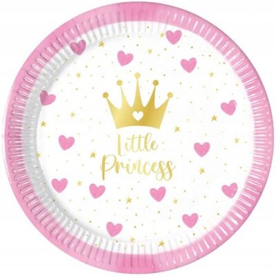 OEM Piccola Principessa - Piatti Di Carta Rosa Con Cuori Per Il Primo Compleanno, 20 Cm, 8 Pezzi OEM Piccola Principessa - Piatti Di Carta Rosa Con Cuori Per Il Primo Compleanno, 20 Cm, 8 Pezzi