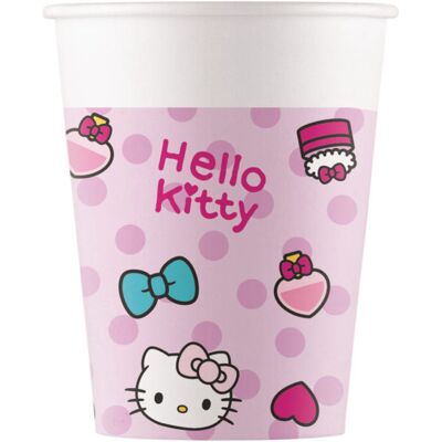 OEM Bicchieri Di Carta Per Compleanno Di Hello Kitty, 200 Ml, 8 Pezzi OEM Bicchieri Di Carta Per Compleanno Di Hello Kitty, 200 Ml, 8 Pezzi