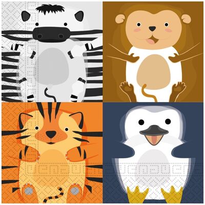 OEM Tovaglioli Di Carta Con Motivo Animali, Zoo, Safari, Giungla, Compleanno, 33x33 Cm, 20 Pezzi. OEM Tovaglioli Di Carta Con Motivo Animali, Zoo, Safari, Giungla, Compleanno, 33x33 Cm, 20 Pezzi.