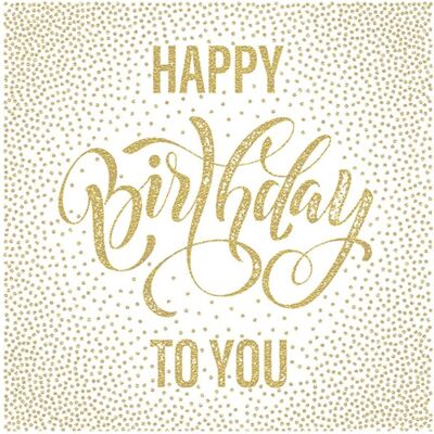 OEM Tovaglioli Dorati "buon Compleanno A Te" 33x33 Cm, 20 Pezzi OEM Tovaglioli Dorati "buon Compleanno A Te" 33x33 Cm, 20 Pezzi