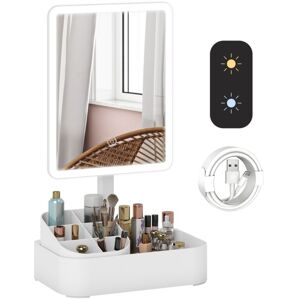 RETROK Specchio Per Il Trucco A Led, Ricaricabile, Girevole A 180°, 2 Modalità Di Illuminazione, Bianco RETROK Specchio Per Il Trucco A Led, Ricaricabile, Girevole A 180°, 2 Modalità Di Illuminazione, Bianco