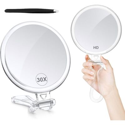 OEM Specchio Da Viaggio Con Ingrandimento 30x E Manico, Specchio Portatile A Doppia Faccia Con Ingrandimento 1x/30x Per Il Trucco, Specchio Da Tavolo Da Viaggio Da 5 Pollici OEM Specchio Da Viaggio Con Ingrandimento 30x E Manico, Specchio Portatile A Doppia Faccia Con Ingrandimento 1x/30x Per Il Trucco, Specchio Da Tavolo Da Viaggio Da 5 Pollici