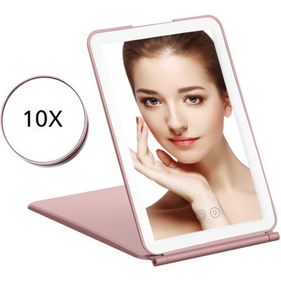 OEM Specchio Per Il Trucco Touchscreen Con Ingrandimento 10x, Specchio Rotondo, Ricaricabile Tramite Usb, Specchio Portatile Per Il Trucco - Rosa OEM Specchio Per Il Trucco Touchscreen Con Ingrandimento 10x, Specchio Rotondo, Ricaricabile Tramite Usb, Specchio Portatile Per Il Trucco - Rosa