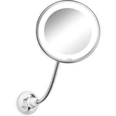 OEM Specchio Per Il Trucco Con Ingrandimento 10x E Luce, Specchio Flessibile A Collo D'Oca Con Illuminazione E Ingrandimento, A Batteria, Senza Fili, Con Ventose Per Parete O Bagno, Argento, 1 Modalità Di OEM Specchio Per Il Trucco Con Ingrandimento 10x E Luce, Specchio Flessibile A Collo D'Oca Con Illuminazione E Ingrandimento, A Batteria, Senza Fili, Con Ventose Per Parete O Bagno, Argento, 1 Modalità Di