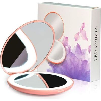 OEM Specchio Led Compatto, Specchio Da Viaggio Illuminato, Ingrandimento 10x, Portatile, A Doppia Faccia, Specchio Per Il Trucco Portatile Da Tasca, Borsa, Regalo, Rosa, Rotondo Da 8,9 Cm - Rapanda OEM Specchio Led Compatto, Specchio Da Viaggio Illuminato, Ingrandimento 10x, Portatile, A Doppia Faccia, Specchio Per Il Trucco Portatile Da Tasca, Borsa, Regalo, Rosa, Rotondo Da 8,9 Cm - Rapanda