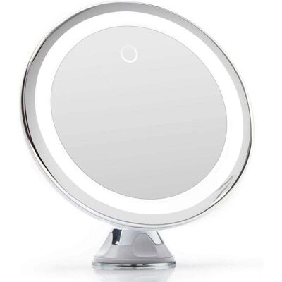 OEM Specchio Con Ingrandimento 10x E Luce Led, Dotato Di Potente Ventosa, Alimentato Tramite Usb O A Batteria - Specchio Per Il Trucco Con Luce Naturale Dimmerabile Per Il Bagno, Luna (bianco) - Crezuo OEM Specchio Con Ingrandimento 10x E Luce Led, Dotato Di Potente Ventosa, Alimentato Tramite Usb O A Batteria - Specchio Per Il Trucco Con Luce Naturale Dimmerabile Per Il Bagno, Luna (bianco) - Crezuo