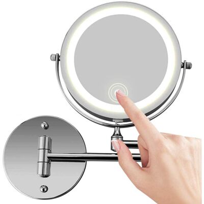 OEM Elegante Specchio Da Trucco A Parete Cromato, Con Ingrandimento 10x, Doppia Faccia Illuminata A Led, Braccio Estensibile Da 7 Pollici E Porta Usb, Ideale Per Il Bagno. OEM Elegante Specchio Da Trucco A Parete Cromato, Con Ingrandimento 10x, Doppia Faccia Illuminata A Led, Braccio Estensibile Da 7 Pollici E Porta Usb, Ideale Per Il Bagno.