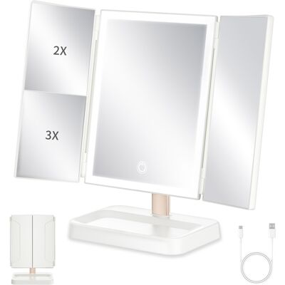 OEM Specchio Per Trucco Illuminato Tavolo Da Toeletta Ingranditore 1x/2x/3x - Specchio Da Terra A Led - Luce Illuminata - Ufficio Cosmetico Per Il Trucco OEM Specchio Per Trucco Illuminato Tavolo Da Toeletta Ingranditore 1x/2x/3x - Specchio Da Terra A Led - Luce Illuminata - Ufficio Cosmetico Per Il Trucco